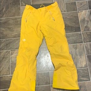 Yellow North Face Snow Pants
